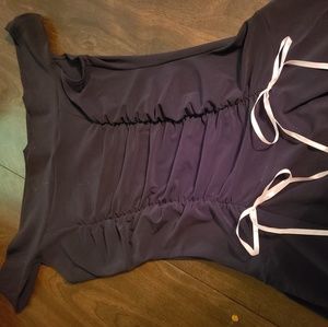 Black dress with pink bows